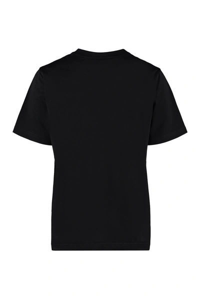 Shop Burberry Logo Cotton T-shirt In Black