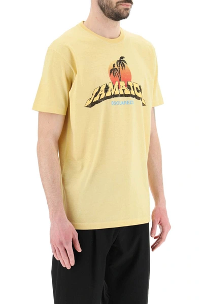Shop Dsquared2 'jamaica' T-shirt In Yellow