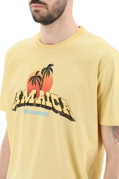 Shop Dsquared2 'jamaica' T-shirt In Yellow