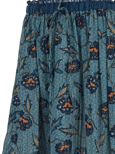 Shop Ulla Johnson Floral Skirt In Blue