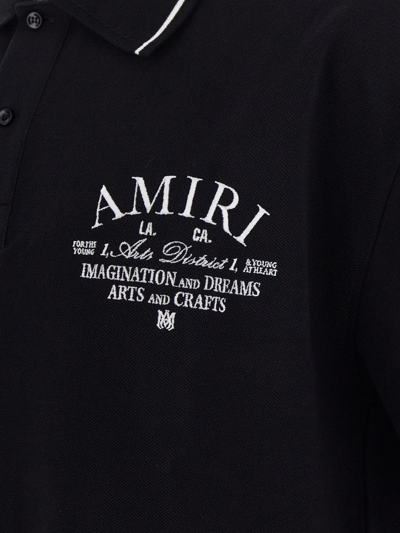 Shop Amiri Logo Polo In Black