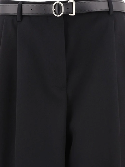 Shop Jil Sander Pleated Trousers With Belt In Black