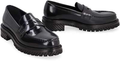 Shop Off-white Combat Leather Loafers In Black