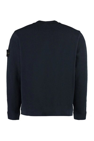 Shop Stone Island Long Sleeve Crew-neck Sweater In Blue
