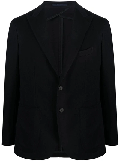 Tagliatore Tailored Jacket With Notched Lapels In Blue