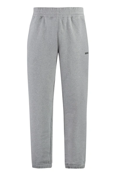 Shop Zegna Cotton Track-pants In Grey