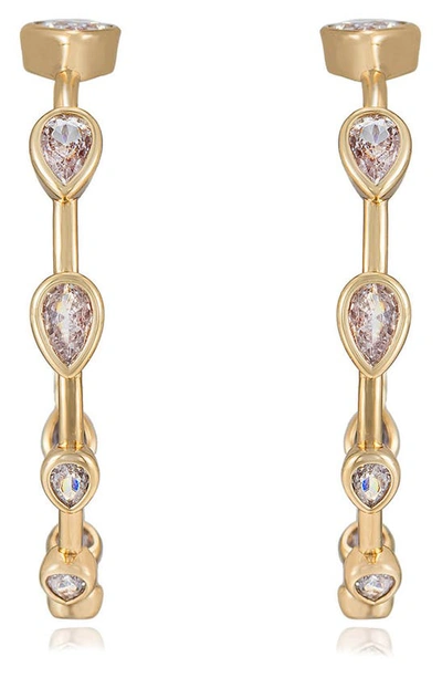 Shop Ettika Bezel Hoop Earrings In Gold