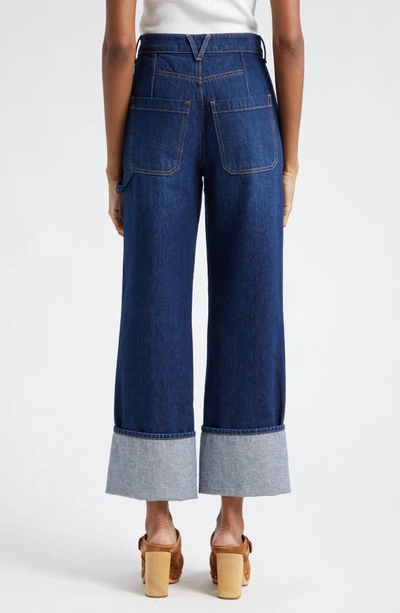 Shop Veronica Beard Dylan High Waist Ankle Straight Leg Jeans In Dusted Oxford
