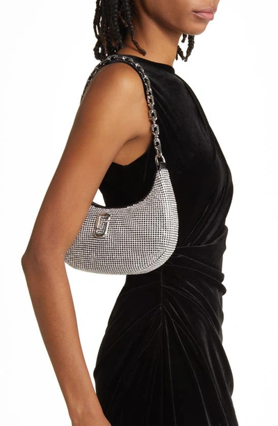 Shop Marc Jacobs The Rhinestone Small Curve Bag In Crystals