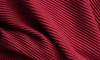 Shop Asos Design One-shoulder Long Sleeve Rib Minidress In Burgundy