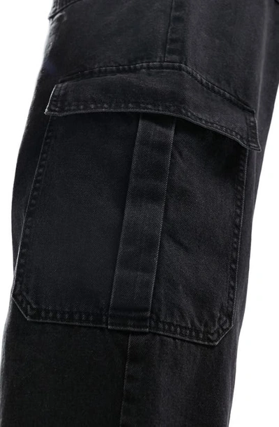 Shop Asos Design Curve Mid Rise Cargo Jeans In Black