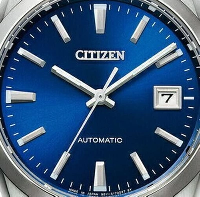 Pre-owned Citizen Nb1050-59l  Collection Mechanical Classical Line Mens' Watch Blue