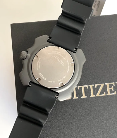 Pre-owned Citizen Titanium Promaster Dive Watch Bn0227-25x Green Dial Eco Drive