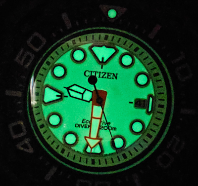 Pre-owned Citizen Titanium Promaster Dive Watch Bn0227-25x Green Dial Eco Drive