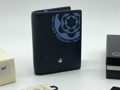 Pre-owned Montblanc Soft Grain Card Holder Wallet With View Pocket 100% Authentic $360 In Black