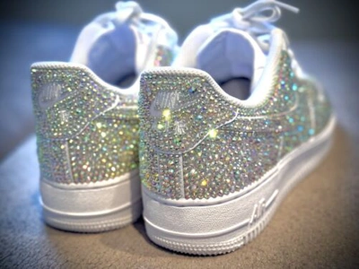 Pre-owned Nike ?  Air Force 1 Bling - Custom - All Sizes Available-please Read Description In White