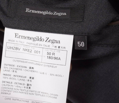 Pre-owned Ermenegildo Zegna Top / Car Coat 50 40r Us Black Cashmere Blend Reversible