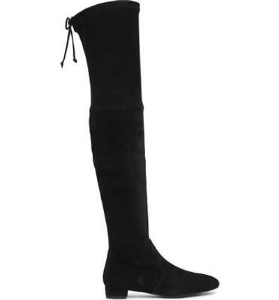 Pre-owned Stuart Weitzman $950 -  Genna 25 Otc Black Stretch Suede Boot Size 6.5