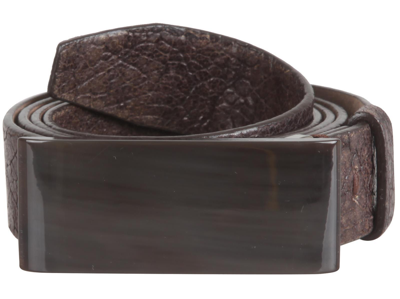 Pre-owned Brunello Cucinelli Women's Crocodile Leather Belt Size M Italy 42 Us 6" Gb 10 In Brown