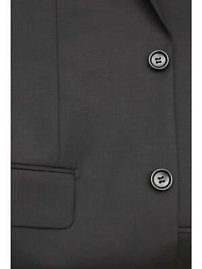 Pre-owned Label M Mens Classic Fit Two Button 100% Wool Wrinkle Resistant Suit - Solid Black