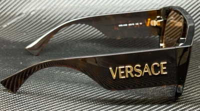 Pre-owned Versace Ve4439 108 73 Havana Brown Women's 68 Mm Sunglasses