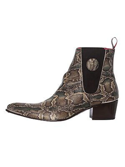 Pre-owned Jeffery West Men's Snake Chelsea Boots, Brown