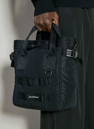 Shop Balenciaga Men Army Small Tote Bag In Black