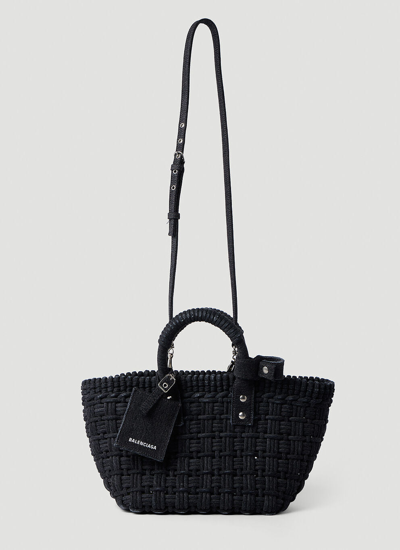 Shop Balenciaga Women Bistro Xs Basket Tote Bag In Black