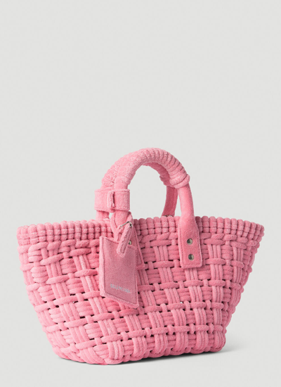 Shop Balenciaga Women Bistro Xs Sponge Basket Tote Bag In Pink