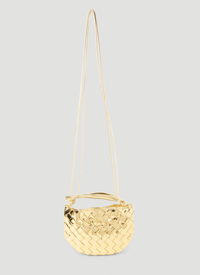 Shop Bottega Veneta Women Mini Sardine Handbag In Gold