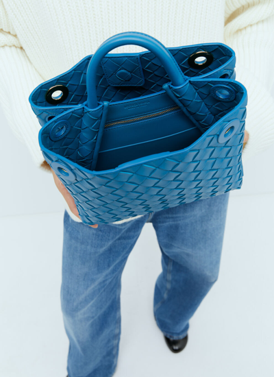 Shop Bottega Veneta Women Small Andiamo Handbag In Blue