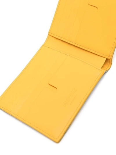 Shop Burberry Men Check Bifold Wallet In Yellow
