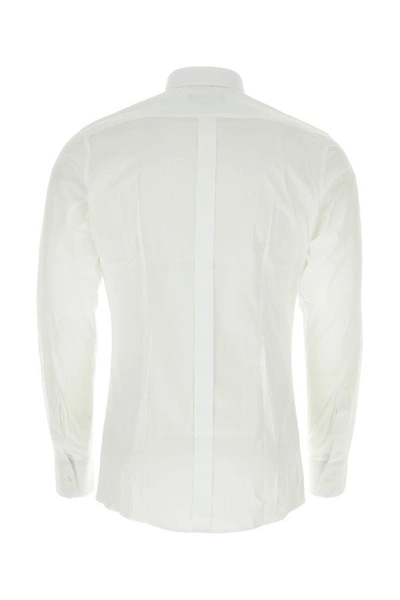 Dolce & Gabbana White Stretch Poplin Shirt In White