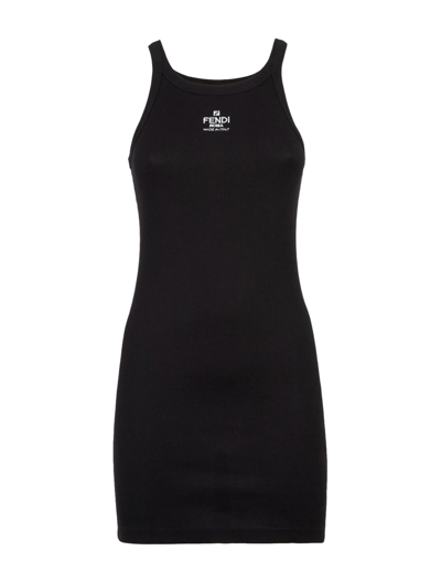 Shop Fendi Women Black Jersey Dress
