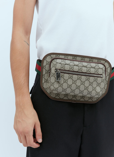 Shop Gucci Men Gg Belt Bag In Brown