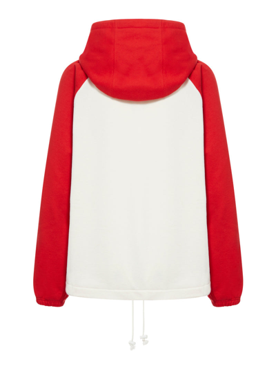 Shop Gucci Women Cotton Jersey Hooded Sweatshirt In Red