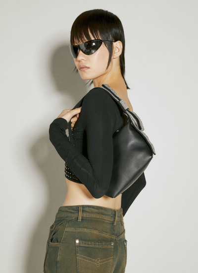 Shop Kara Women Bow Pouch Shoulder Bag In Black