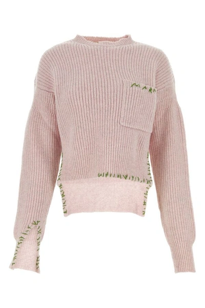 Shop Marni Woman Pastel Pink Wool Sweater