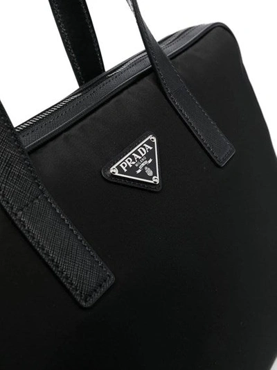 Shop Prada Men Re-nylon And Saffiano Briefcase In Black