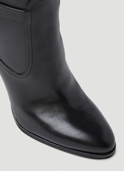 Shop Saint Laurent Women Diane Leather Boots In Black