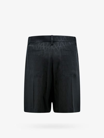 Shop Valentino Man Bermuda Shorts Man Black Bermuda Shorts