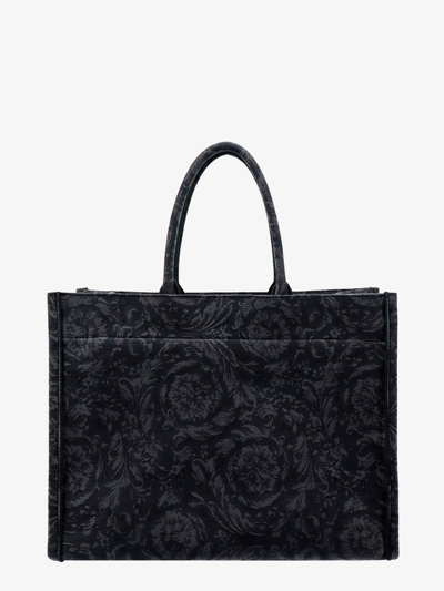 Shop Versace Man Athena Barocco Man Black Shoulder Bags