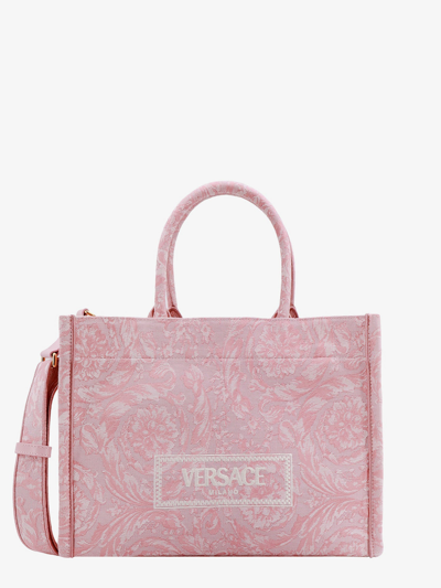 Shop Versace Woman Athena Barocco Woman Pink Handbags