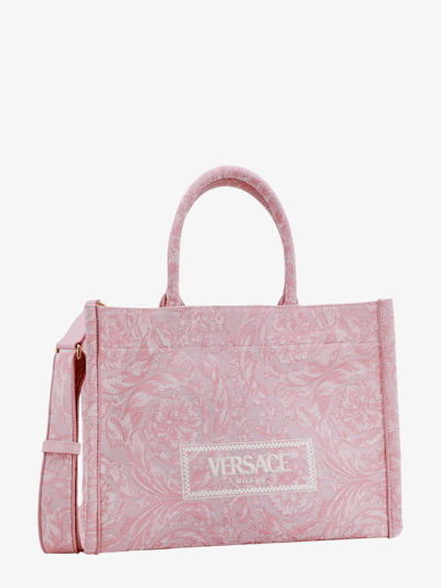 Shop Versace Woman Athena Barocco Woman Pink Handbags