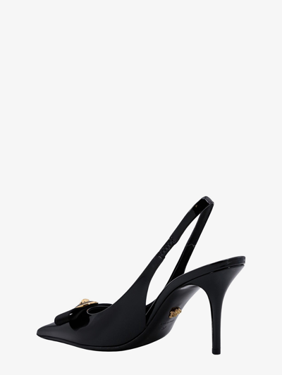 Shop Versace Woman Gianni Ribbon Woman Black Pumps