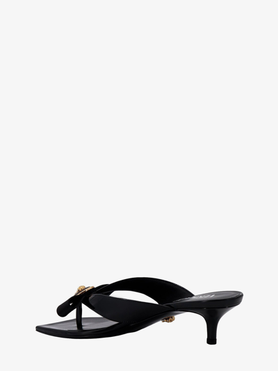 Shop Versace Woman Gianni Ribbon Woman Black Sandals