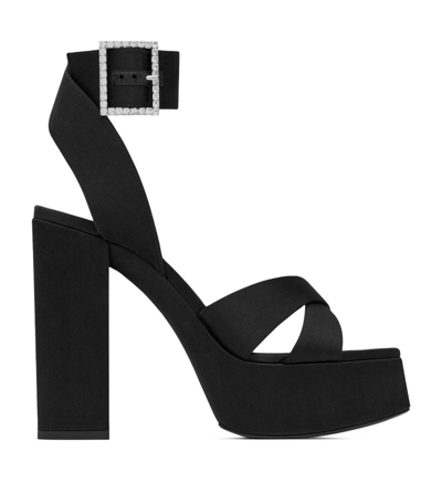 Shop Saint Laurent Bianca Platform Sandals 125 In Black