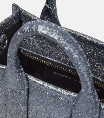 Shop Marc Jacobs The Mini Metallic Tote Bag In Silver