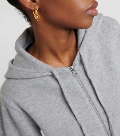 Extreme Cashmere N°318 Hood Cashmere-blend Zip-up Hoodie In Grey
