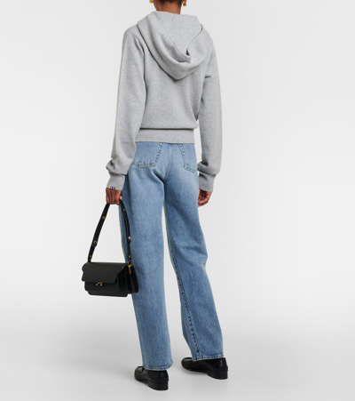 Extreme Cashmere N°318 Hood Cashmere-blend Zip-up Hoodie In Grey